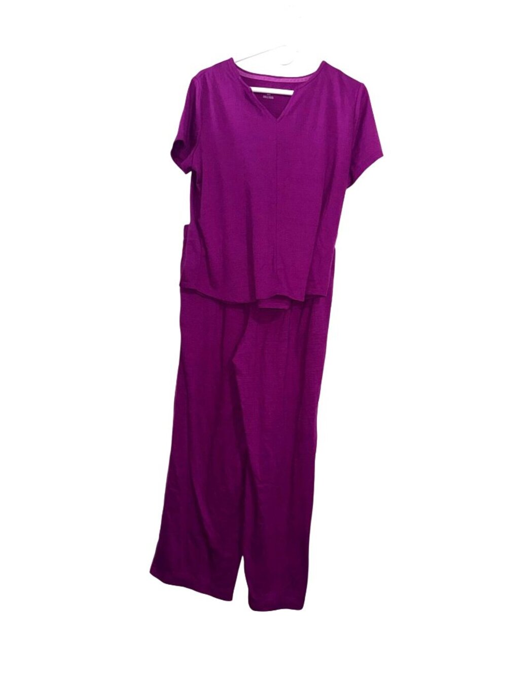 Midnight V-Neck Soft Cotton Two-Piece Lounge Set Magenta M